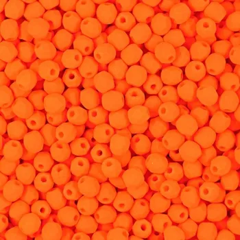 Dětské navlékací korálky Manumi české broušené korálky 3 mm Neon Orange