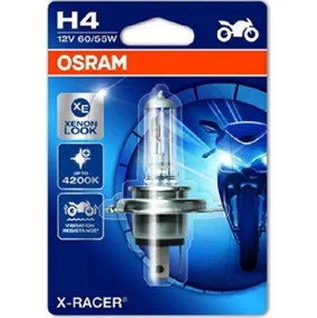 Povinná bezpečnostní výbava OSRAM Žárovka H4 (blister 1 ks) 12V 60/55W P43T X-Racer MOTO, až o 20% více jasu