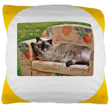 Polštář Žlutý funky polštář s vlastní fotografií (velikost 40x40)