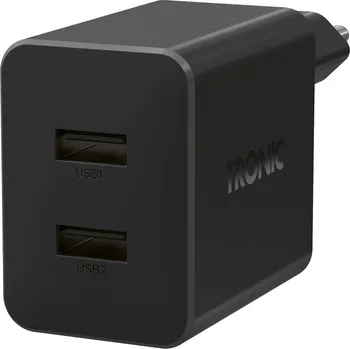 TRONIC® Duální nabíječka USB-A , 30 W (černá)