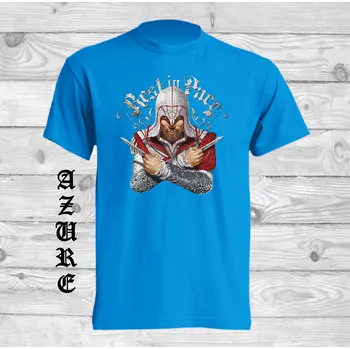 Chlapecké tričko detske-levne-bavlnene-tricko-potisk-Assassins-Creed Barva: Azure - azurově modrá, velikost: 140