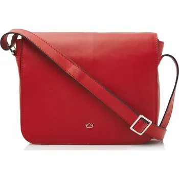 Castelijn & Beerens Dámská kožená kabelka s klopou 219650 Babette Nappa Crossbody červená