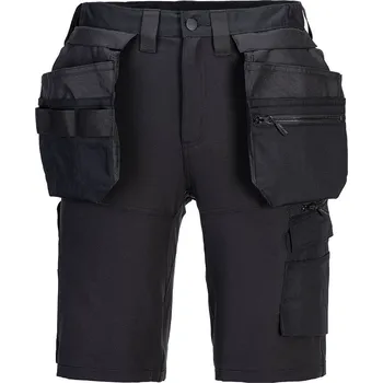 PORTWEST HI-VIS HOLSTER DX451 / Strečové kraťasy - černá UK 40/EU 56