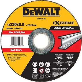 Brusný kotouč DeWALT DT43919 Brusný kotouč na kov 230x22,2 mm, vypouklý free_store_pickup