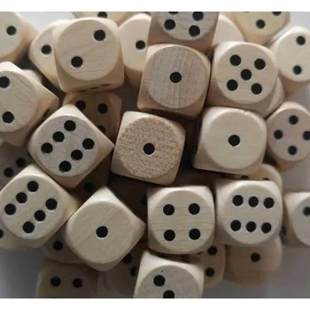 Příslušenství k deskovým hrám Kostka dřevěná 16 mm (tečky) - natur