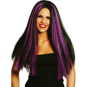 Karnevalová paruka Paruka čarodějnice černo-fialová - Nejvýhodnější