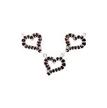 Český granát - náhrdelník stříbrný tři Srdce - délka 45cm