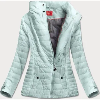 Bunda v šedomátové barvě s vysokým stojáčkem (DL016) odstíny zelené S (36)