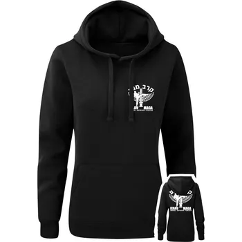 Dámská mikina Dámská mikina s kapucí IDF Krav Maga - BACKSIDE - černá