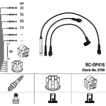 Zapalovací kabel Sada kabelů pro zapalování NGK RC-OP418