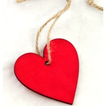 Party dekorace Závěsné srdce červené - 10 cm - 1ks