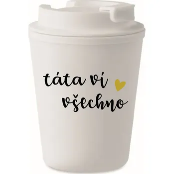 Termohrnek TÁTA VÍ VŠECHNO - bílý termohrnek 300 ml