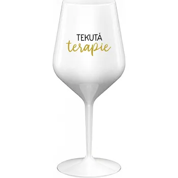 Sklenice TEKUTÁ TERAPIE - bílá nerozbitná sklenice na víno 470 ml