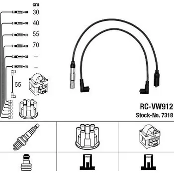 Zapalovací kabel Sada kabelů pro zapalování NGK RC-VW912