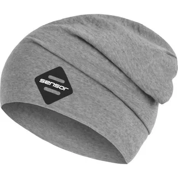 Módní doplněk Sensor čepice Merino wool Logo, různé barvy L Šedá
