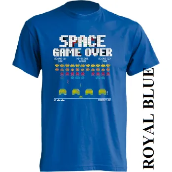 Chlapecké tričko detske-levne-bavlnene-tricko-potisk-hra-space Barva: Royal blue - královsky modrá, velikost: 128