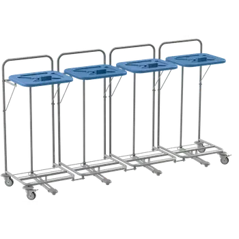 Odpadkový koš VK 120 - 4N vozík na třídění odpadu a prádla, nožní otevírání plast - VK - modrý