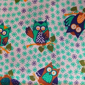 Sovy zelené bavlna č.D35 1 metr Český výrobce