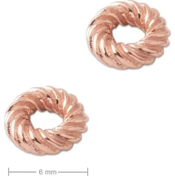 Přívěsek Stříbrný distanční kroužek 6 x 3 mm pozlacený 18K růžovým zlatem