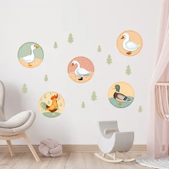 Samolepící dekorace Nálepky na zeď ptáčci v kruzích - Plotbase, s.r.o., 55x120cm