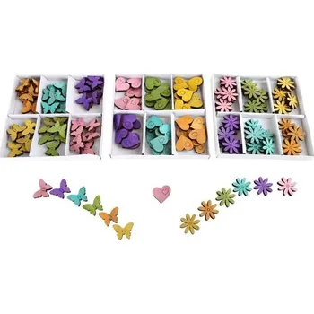 Dřevěná hračka Small Foot Dětské dřevěné dekorace barevná srdíčka