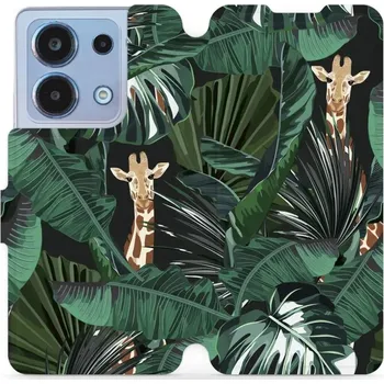 Pouzdro na mobilní telefon Flipové pouzdro Mobiwear - Xiaomi Redmi Note 13 4G - VP06P Žirafky (Knížkové flip pouzdro, obal, kryt na mobil Xiaomi Redmi Note 13 4G - VP06P Žirafky, materiál Umělá kůže + TPU - ochrana 360°, stojánek, silikonová vanička, magnetické zavírání)