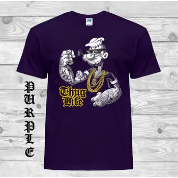 Chlapecké tričko detske-levne-bavlnene-tricko-potisk-Pepek-namornik Barva: Purple - purpurová, velikost: 140