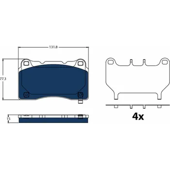 Brzdová destička Sada brzdových destiček, kotoučová brzda TRW GDB2198BTE