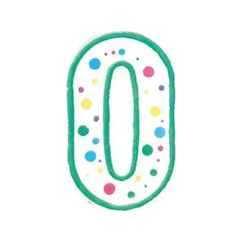 Svíčka Narozeninová svíčka zeleno-bílá číslice 0 - Wilton