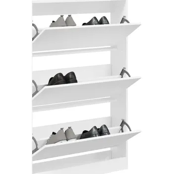 Botník Petrashop Botník bílý 80 x 21 x 125,5 cm kompozitní dřevo Bílá839924