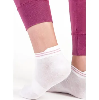 Pánské ponožky Dámské kotníkové ponožky s lurexem 091 BÍLÁ/RŮŽOVÁ 38-40