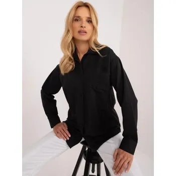Dámská košile Dámská košile na knoflíky s našitou kapsou BETA černá