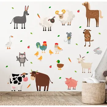 Samolepící dekorace Nálepky na zeď zvířátka z farmy | Plotbase s.r.o. 60x120cm