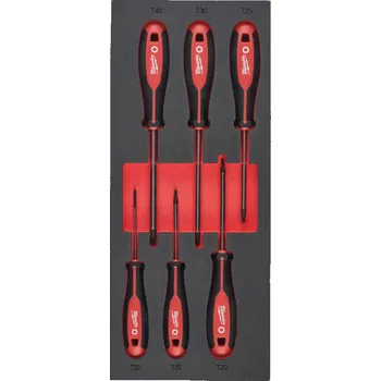 MILWAUKEE Pěnová vložka se sadou šroubováků TX set 2, 6ks