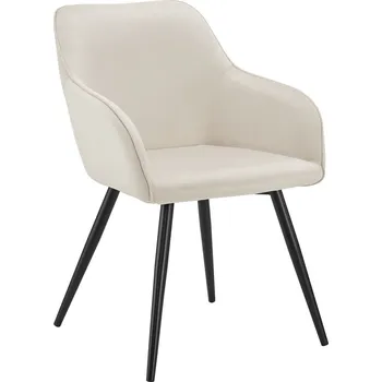 Jídelní židle FurniGO Křeslo Tarje se sametovým potahem – krémové