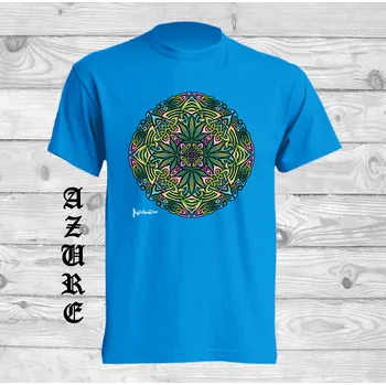 Dívčí tričko detske-levne-bavlnene-tricko-potisk-keltske-listy Barva: Azure - azurově modrá, velikost: 152