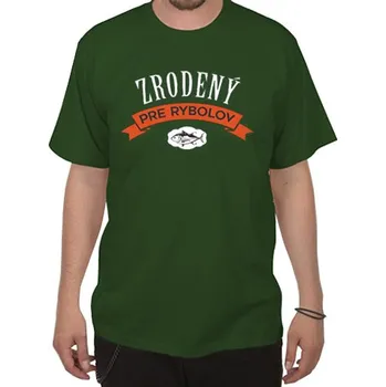 Pánské tričko Zelené tričko Zrozený pro rybolov SK - XXL
