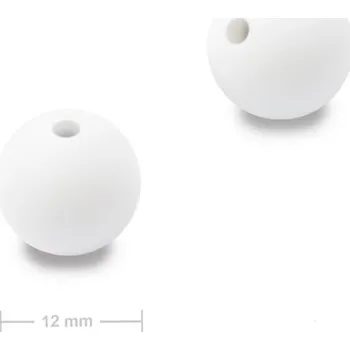 Dětské navlékací korálky Silikonové kulaté korálky 12 mm Snow White