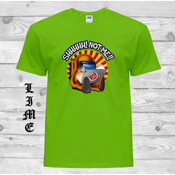 Chlapecké tričko detske-levne-bavlnene-tricko-potisk-Among-Us Barva: Lime - limetková, velikost: 104