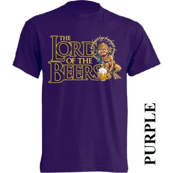 Chlapecké tričko detske-levne-bavlnene-tricko-potisk-pivo-Glum-pan-prstenu Barva: Purple - purpurová, velikost: 140