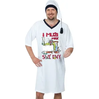 Pánské oblečení Divja Noční košile I muži mají své dny - velikost M bílá