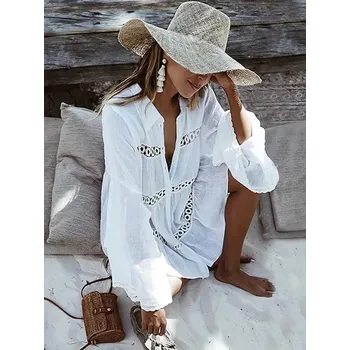 Dámské šaty Letní bílé šaty na pláž - PJ-006