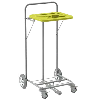 Odpadkový koš VK 120 - 1CN vozík na třídění odpadu a prádla plast - VK - žlutý