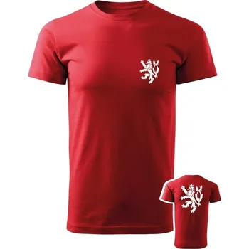 Pánské tričko Tričko Czech Double Lion - červená
