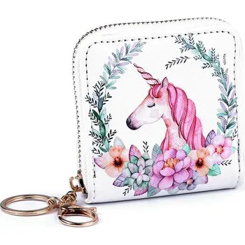 Peněženka Peněženka / klíčenka jednorožec 9x9 cm - 1 bílá