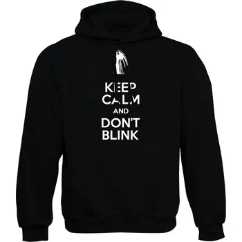 Pánská mikina Mikina s kapucí KEEP CALM AND DON'T BLINK - černá