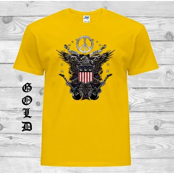 Chlapecké tričko detske-levne-bavlnene-tricko-potisk-hipie-rock Barva: Yellow - žlutá, velikost: 164