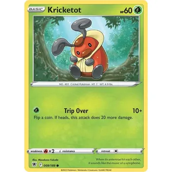 Karetní hra Pokémon karta Kricketot 009/189