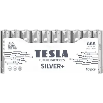 Článková baterie Baterie alkalická TESLA Silver+ AAA 1,5V - 10ks TESLA BATTERIES a.s.