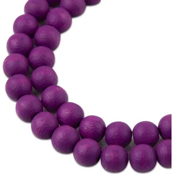Korálek Manumi české dřevěné korálky 8 mm fialové